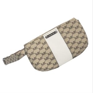 Michael Kors Logo Design With Silver Hardware Women's Adjustable Belt Bag